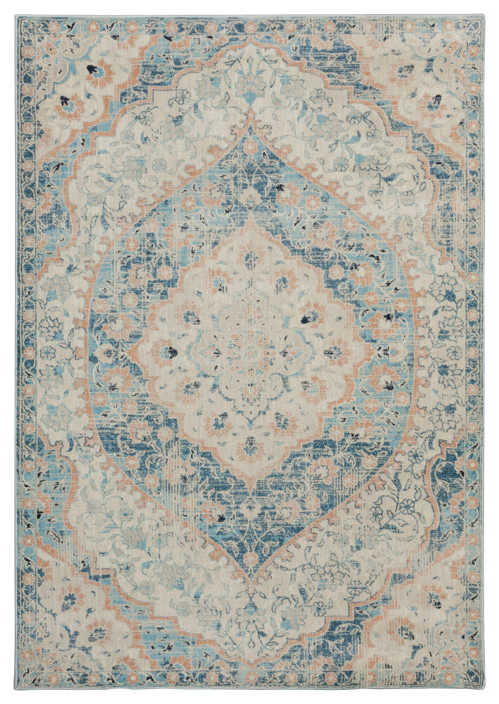 Oriental Weavers Xanadu Blue/ Orange Oriental Indoor Area Rug 6'7"X9'6"