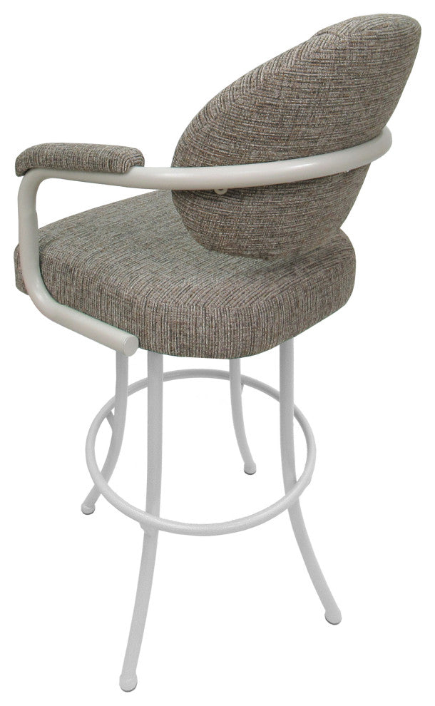 Swivel Metal Bar Stool M-70, Jetty June, White, 26"