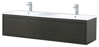 Sant 60 Iron Charcoal DB Vanity, Acrylic Top With Sinks, Gun Metal Faucet Set