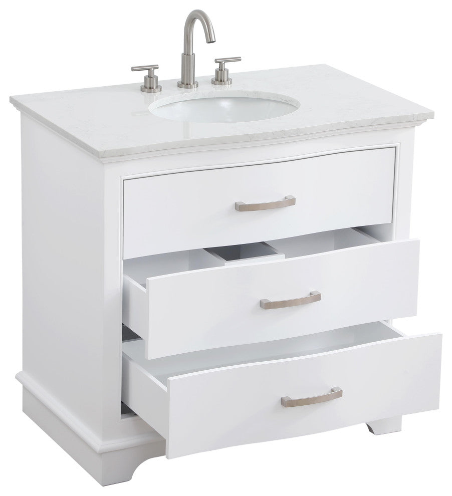 Home Living Knox 36" Single Bathroom Vanity, White