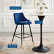 Bar Stool Chair Barstool, Set of 2, Velvet, Blue Navy, Modern, Bar Pub Bistro