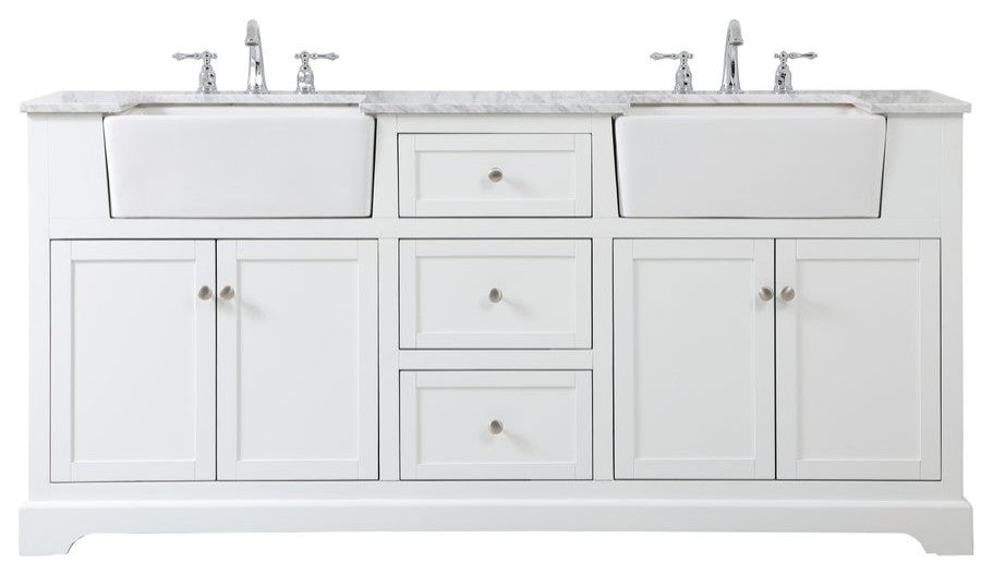 Home Living 22" Farmhouse White-Light Bathroom Vanity