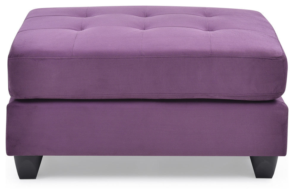 Cardiff Micro Suede Ottoman, Purple