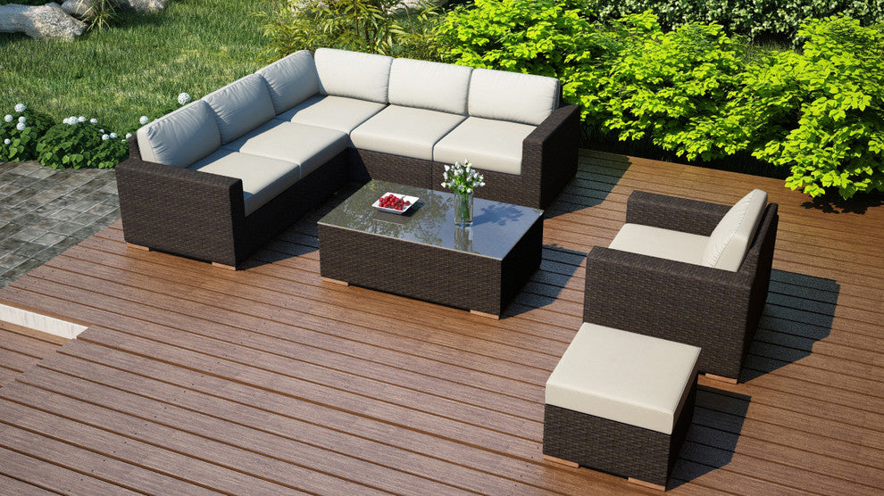 Arden 8 Piece Sectional Set, Canvas Natural