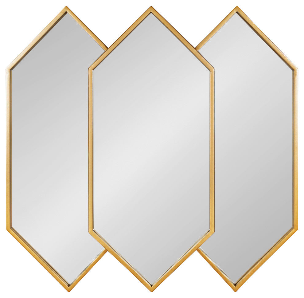 Diaz Framed Wall Mirror, Gold 28x27