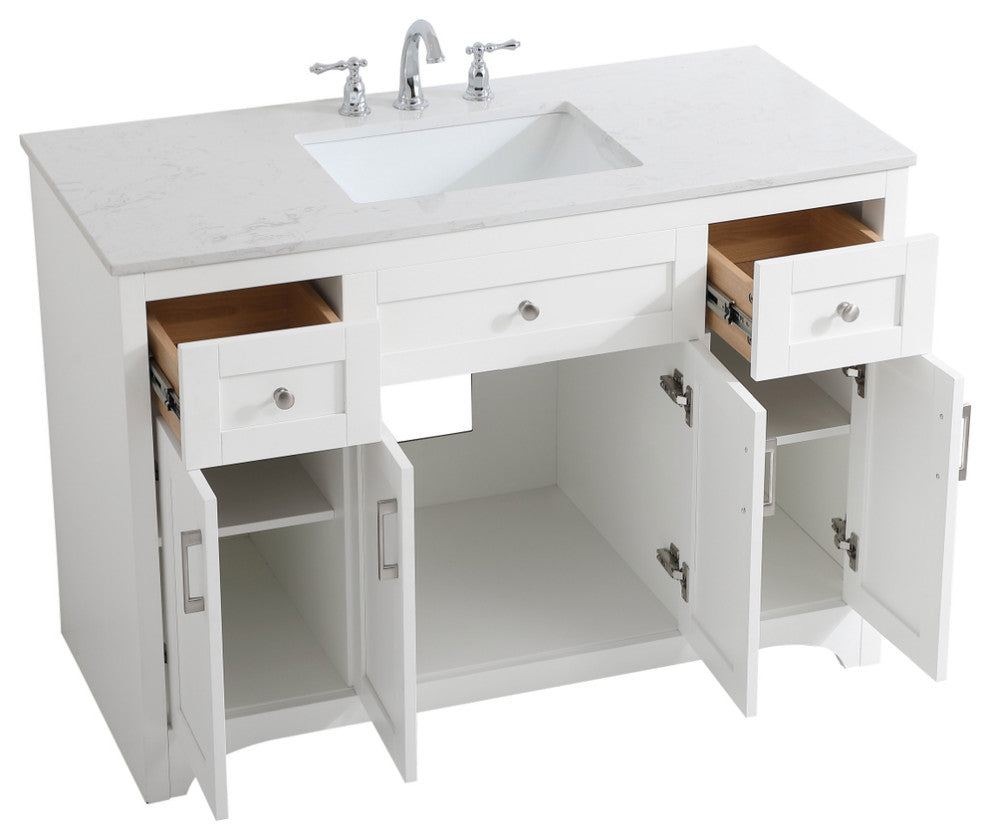 48" Single Bathroom Vanity, White