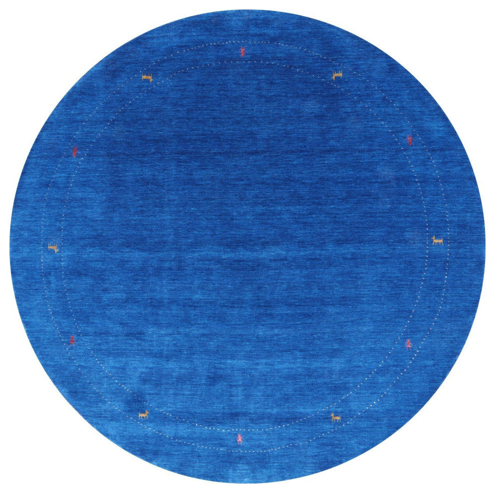 8' Round Persian Gabbeh Hand Knotted Wool Rug Q7013