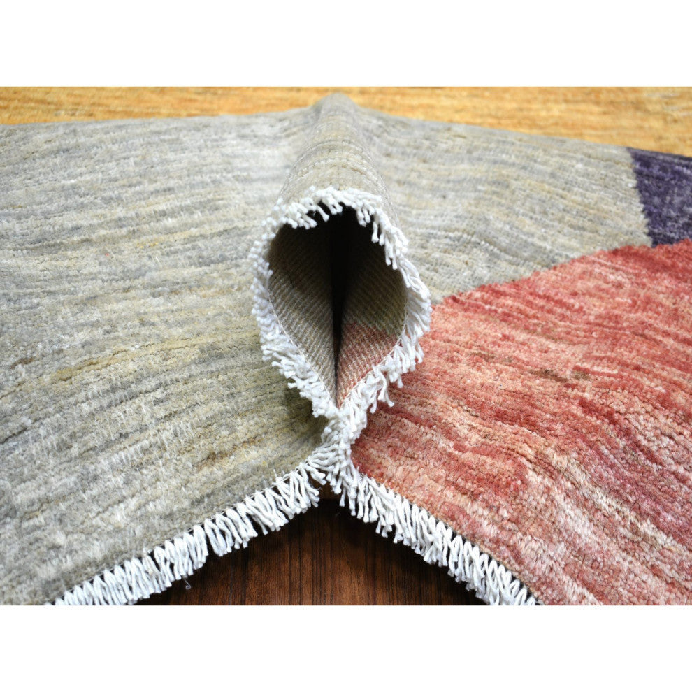 Colorful The Circles Densely Woven Hand Knotted Natural Dyes Wool Rug, 9'1"x12'