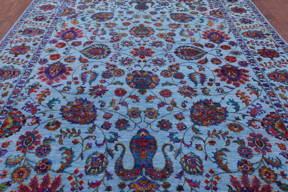 9' 0" X 12' 3" Wool & Silk Persian Hand Knotted Rug - Q14917