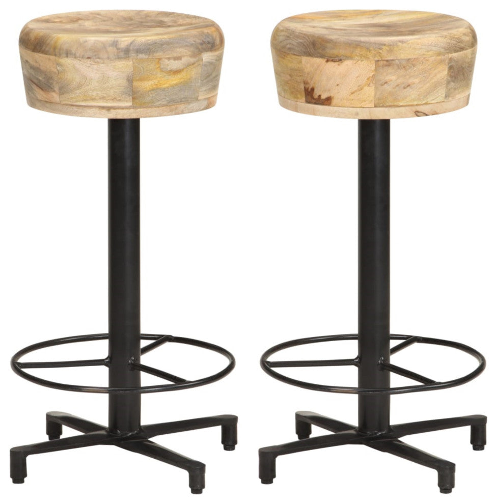 Vidaxl Bar Stools 2-Piece 26" Solid Mango Wood