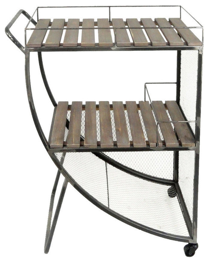 Splendid Metal & Wood Tea Cart, Brown