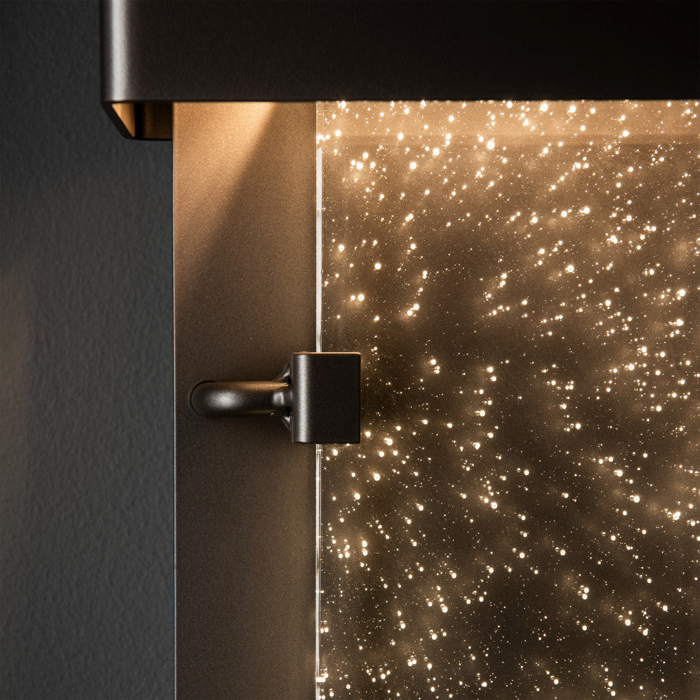 Ursa Small LED Outdoor Sconce, Coastal Dark Smoke Finish, Seeded Clear Glass