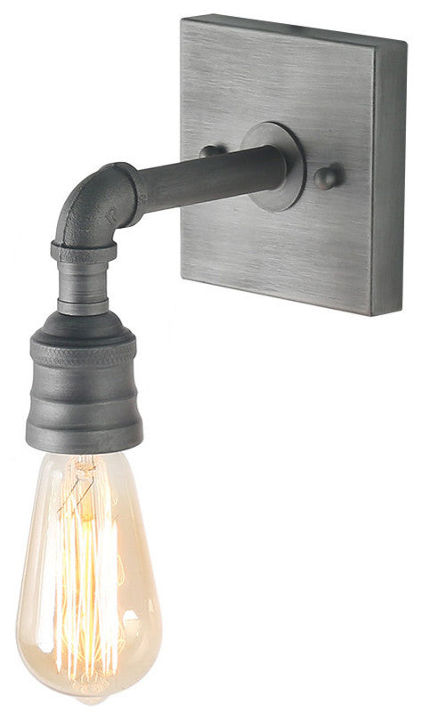 LALUZ 1-Light Water Pipe Wall Sconce Metal Vanity Lights Industrial Sconces