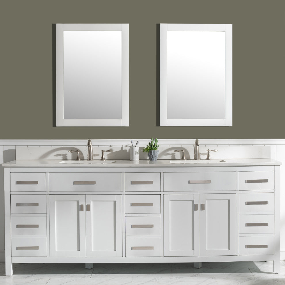 Valentino Single Vanity, White, 84"
