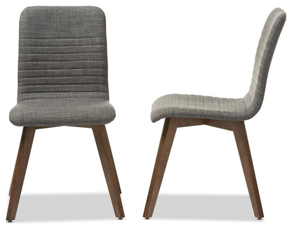 Baxton Studio Sugar Dining Side Chair in Dark Gray (Set of 2)