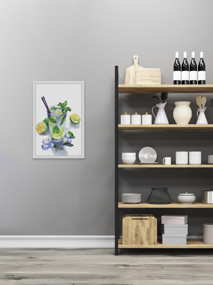 "Lime Mojito" Framed Painting Print, 12"x18"