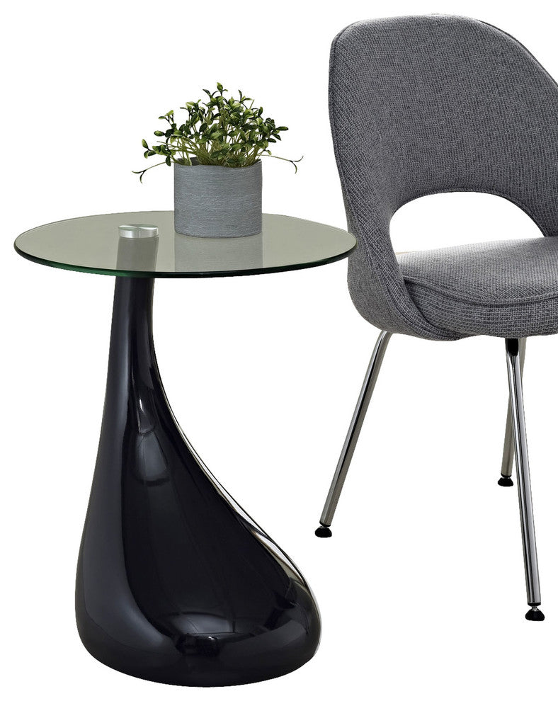 Modern Contemporary Living Room Glass Side Table Black