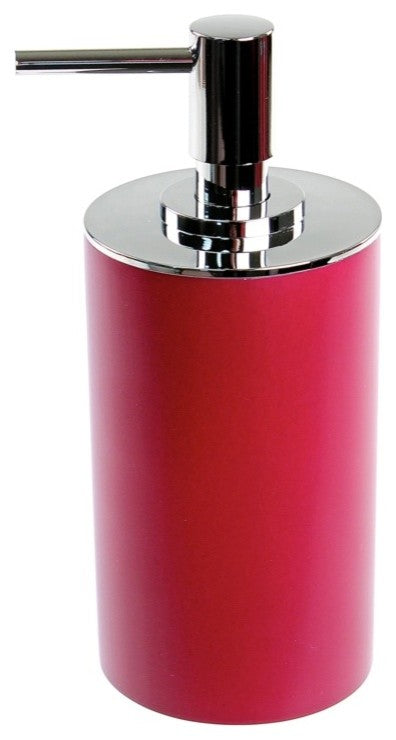 Round Free Standing Soap Dispenser, Resin, Ruby Red