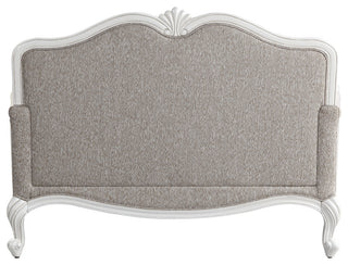 Ciddrenar Loveseat with 3 pillows in Fabric & White Finish