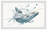 "Blue Whale Splash" Framed Painting Print, 18"x12"