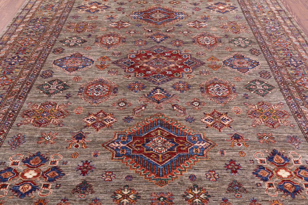 8' 1" X 9' 7" Super Kazak Hand Knotted Rug Q5565