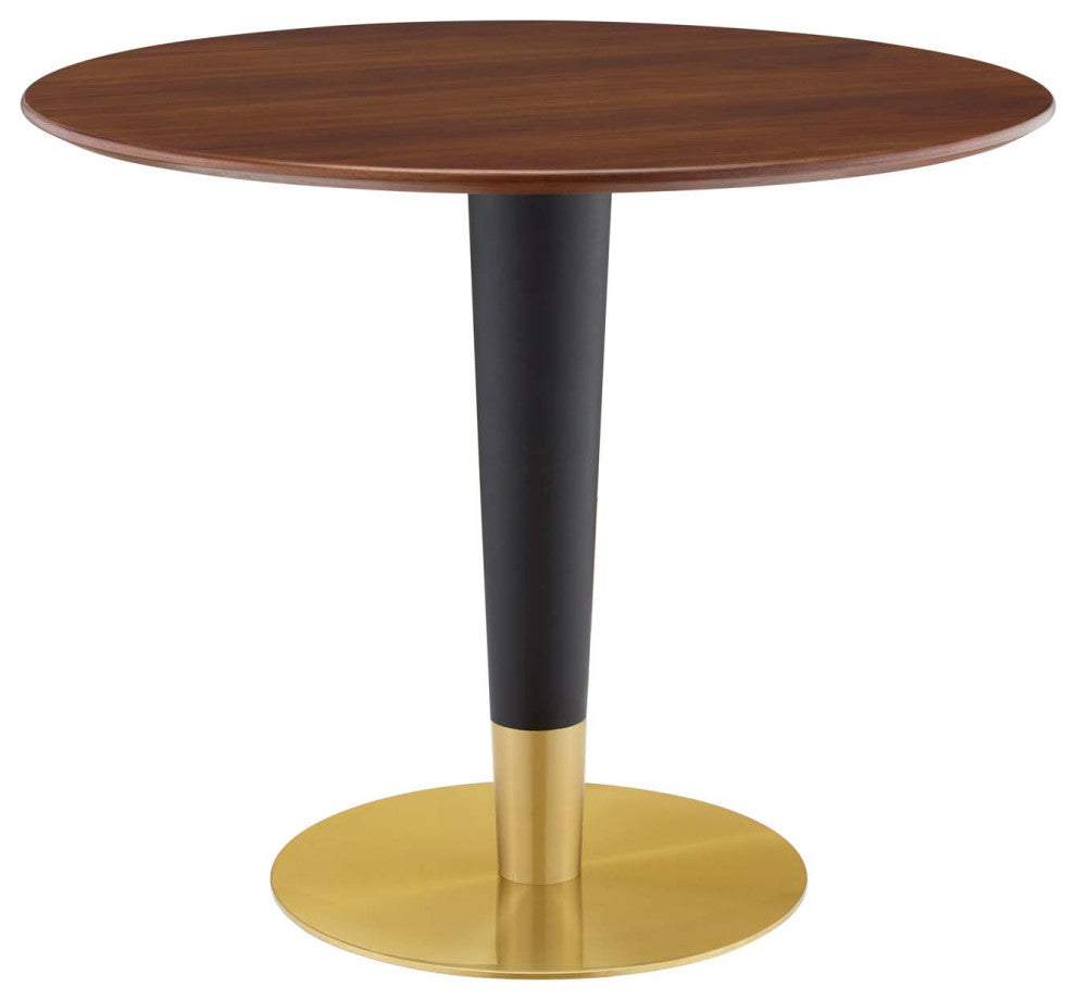 Zinque 36" Dining Table, Gold Walnut