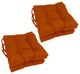 16" Polyester Solid Outdoor Square Tufted Chair Cushions, Set of 4, Cinnamon