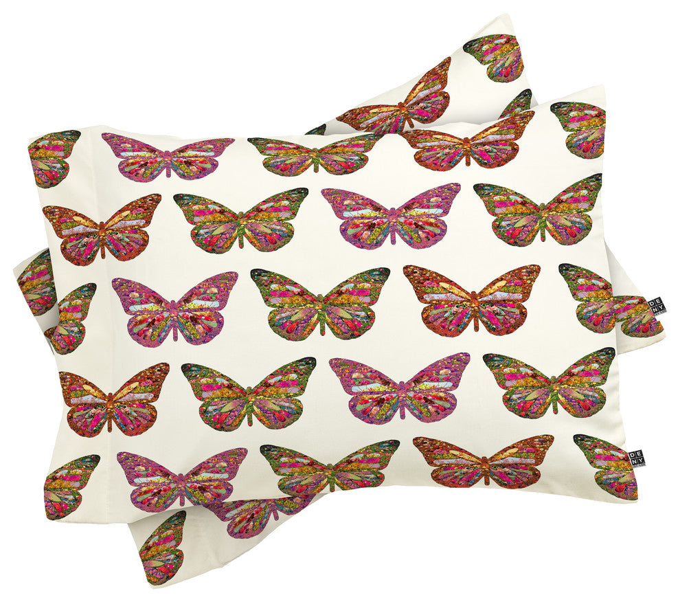 Deny Designs Bianca Green Butterflies Fly Pillow Shams, King