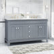 Gina Contemporary 60" Wood Bathroom Vanity, Counter Top Not Included, Gray
