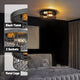 2 Light Rust Flush Mount Ceiling Light, Vintage, Black Mesh Cage