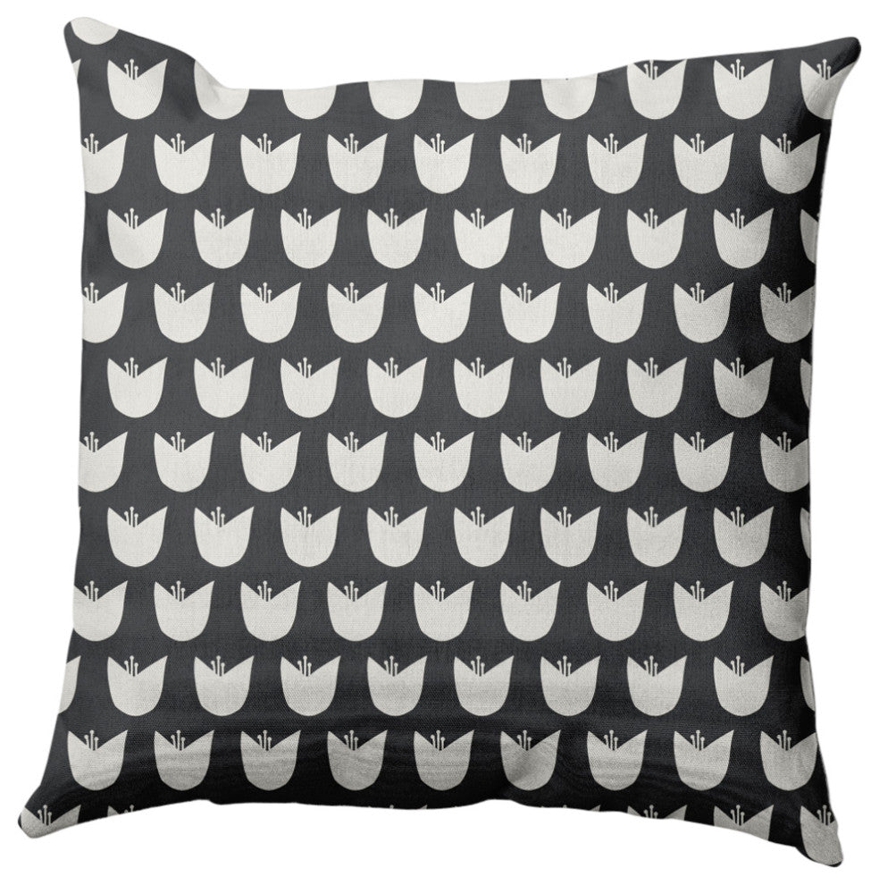 Simple Tulip Design Decorative Throw Pillow, Pepper, 20"x20"