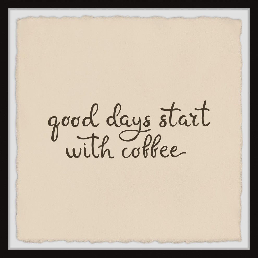 "Start With Coffee" Framed Painting Print, 18x18