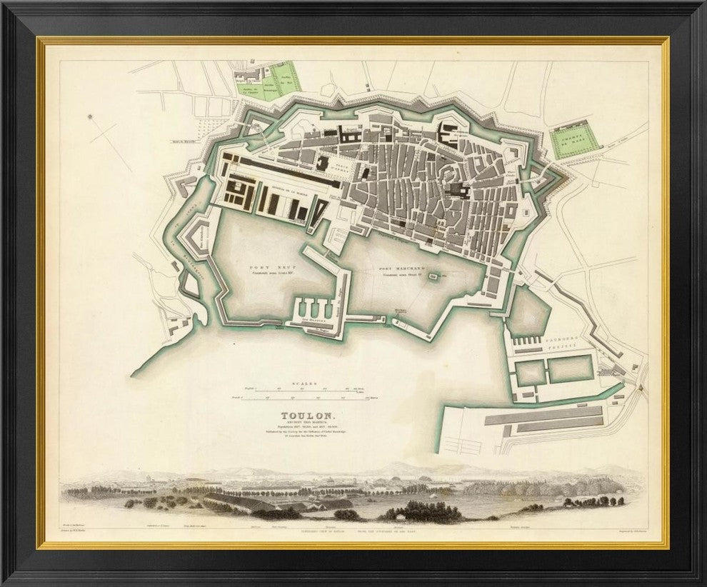 "Toulon, France, 1840"  by Society for the Diffusion of Useful Knowledge, 34x28"