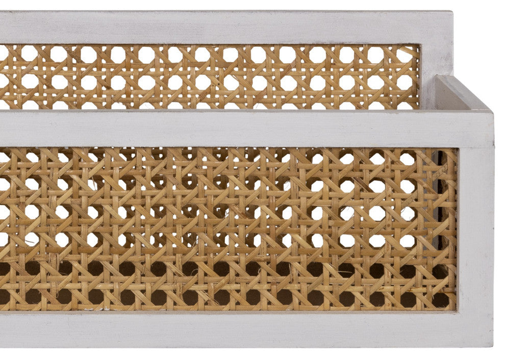Wood and Cane Wall Organizer