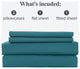 Serenta Greek Key Embroidered Microfiber 4 Piece Bed Sheet Set, Dark Teal, Twin