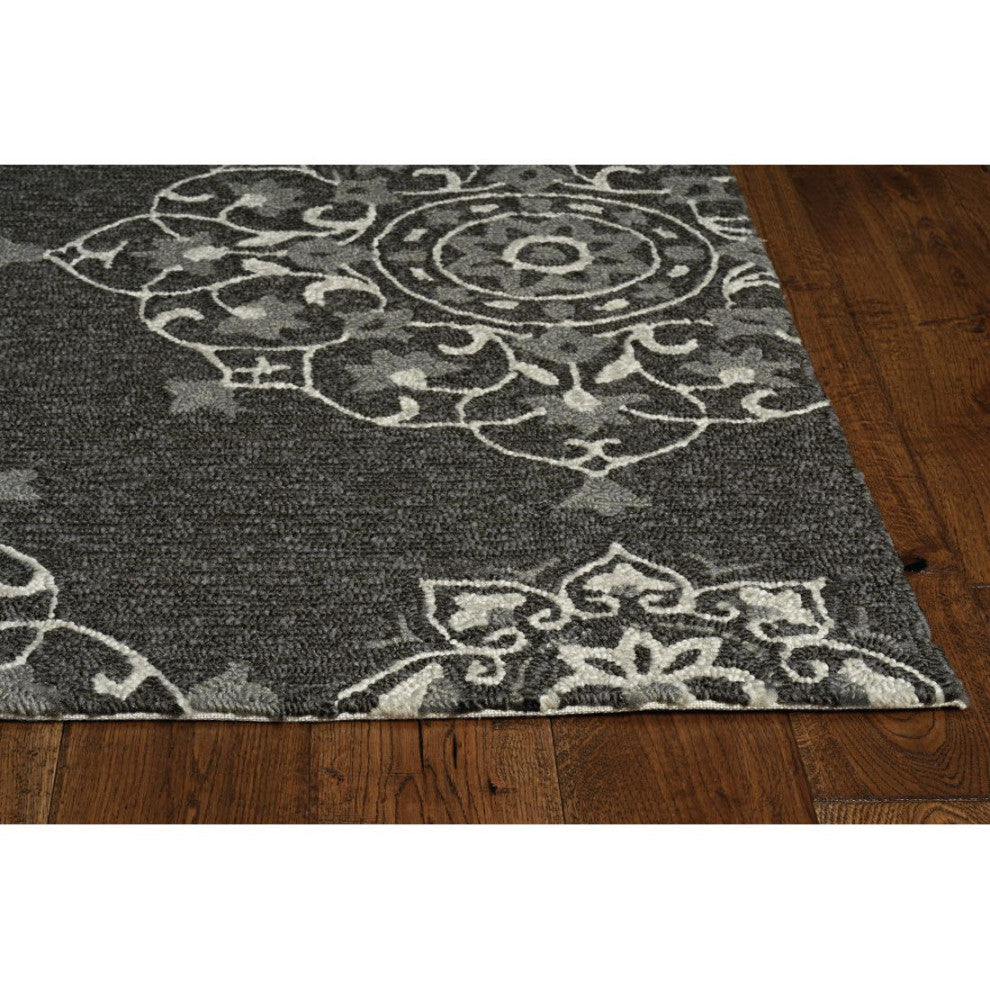 KAS Harbor 4207 Charcoal Courtyard Area Rug, 3'x5'