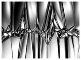 Black White Crystal Background, Abstract Canvas Art Print, 40"x30"