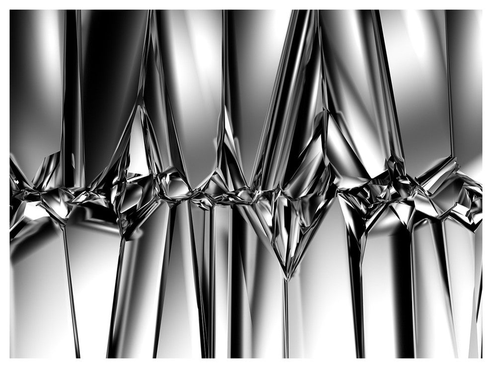 Black White Crystal Background, Abstract Canvas Art Print, 40"x30"