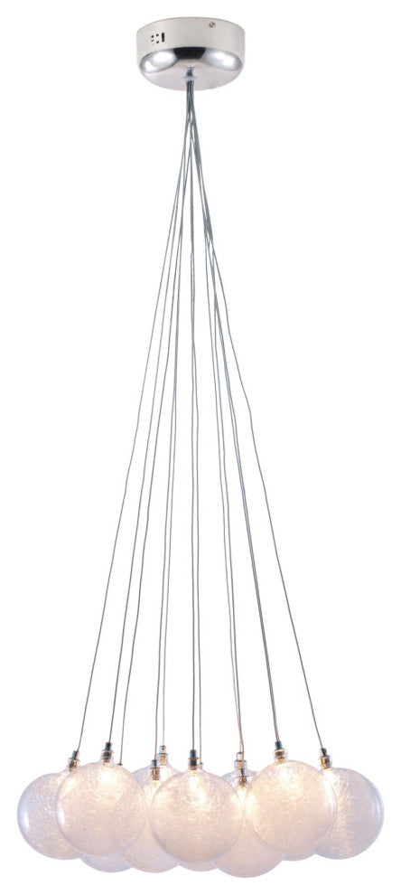 Pendant Ceiling Light Fixture, Glass, Steel Metal, Clear, Kitchen LoungeLobby