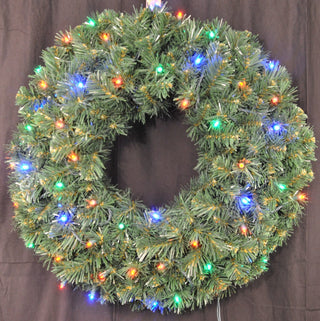 2' Sequoia Wreath Pre-Lit With Multi Colored LEDs