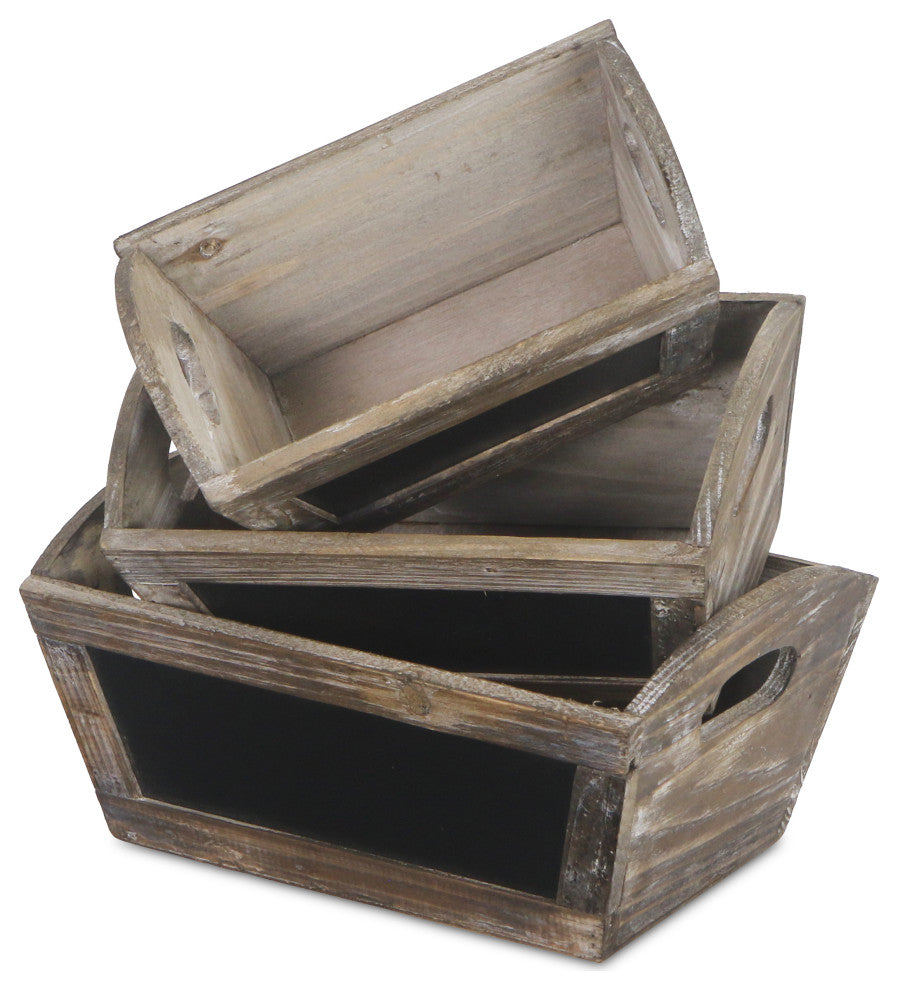 Chalkboard Ledge Planters, Set of 3