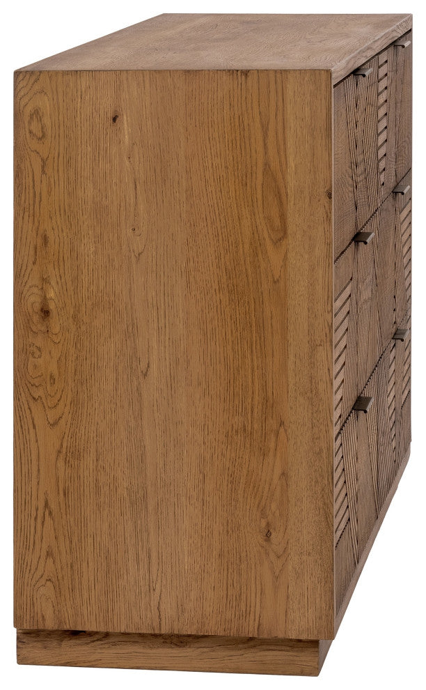 Santa Clara 6-Drawer Wood Dresser, Oak Golden
