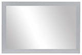 Meade Framed Wall Mirror, Brushed Silver, 28"x60"