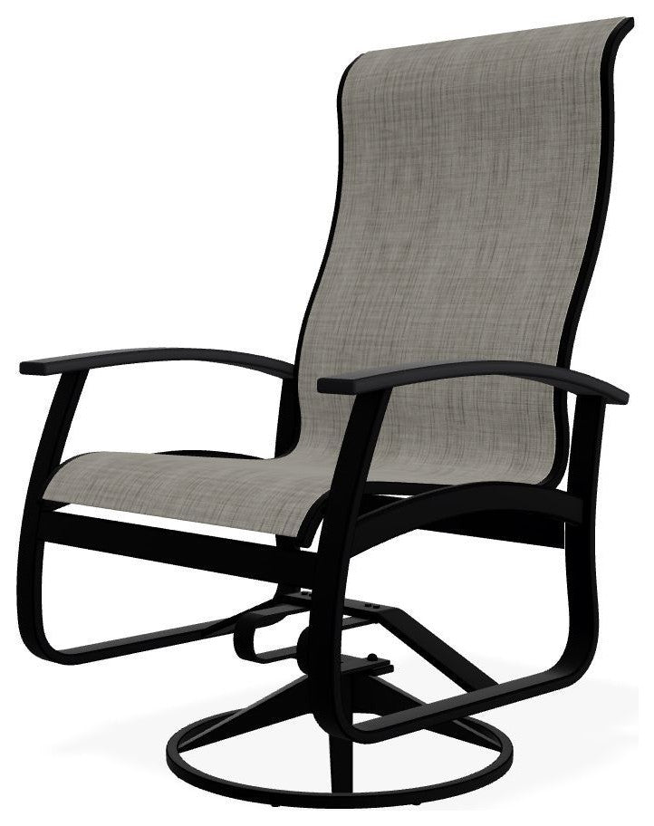 Belle Isle Sling Outdoor Swivel Rocker, Smoke/Black
