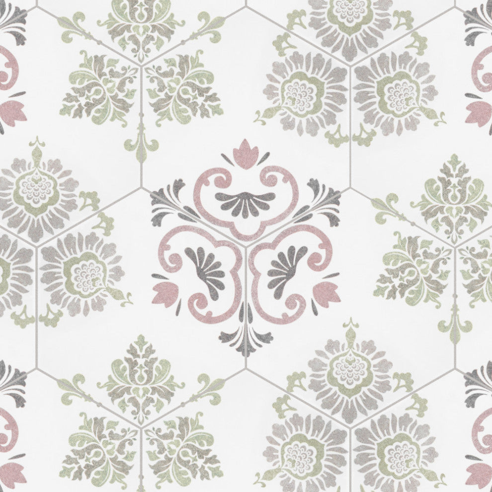 Fantasy Hex Pink Porcelain Floor and Wall Tile