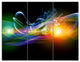 Waves of Music Fractal Design, Abstract Canvas Wall Art Print, 36x28, 3 Panels