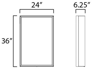 ET2 E42065 Bevel 24"W x 36"H Rectangular Flat Framed Accent - Brushed Black