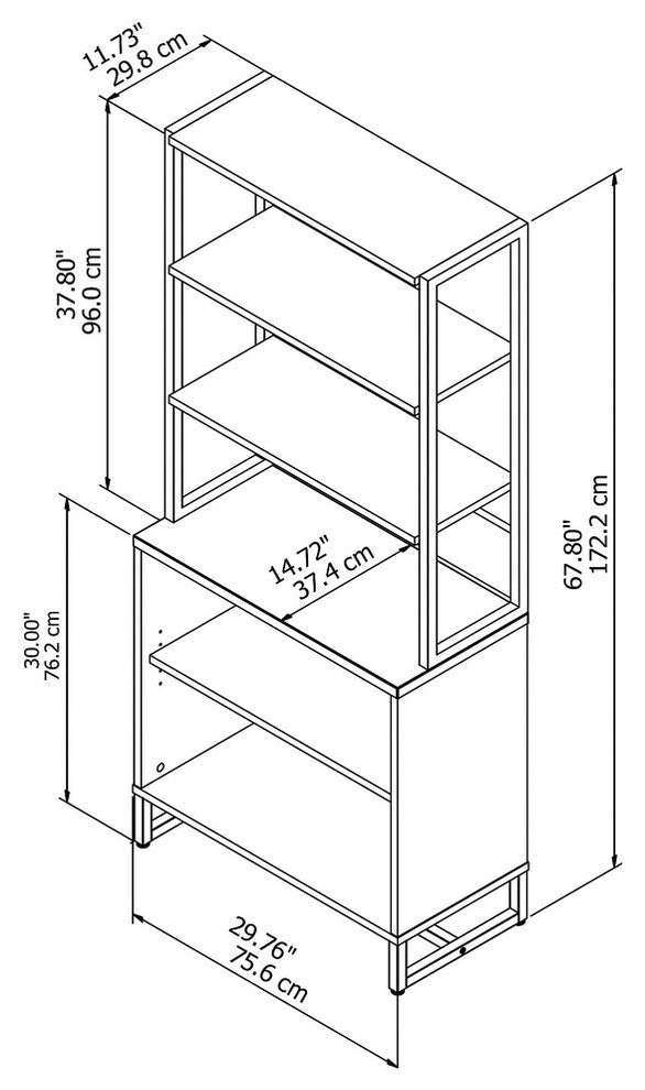 Office by kathy ireland Method Bookcase With Hutch, Cocoa