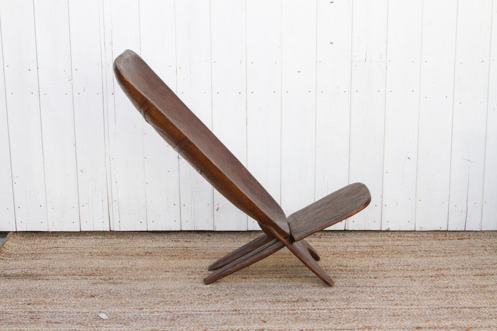 Large African Folding Club Chair