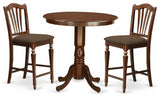 3 Pc Dining Counter Height Set - Kitchen Dinette Table, 2 Counter Height Stool